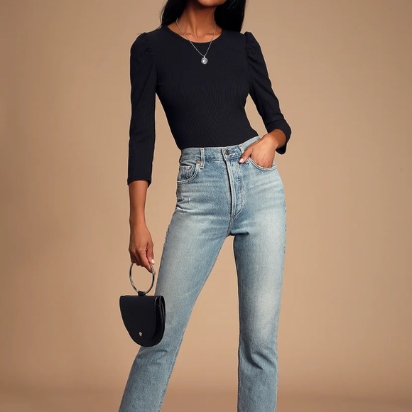 NOT FOR SALE Lulu’s Haley Black Three-Quarter Sleeve Top - Picture 3 of 7